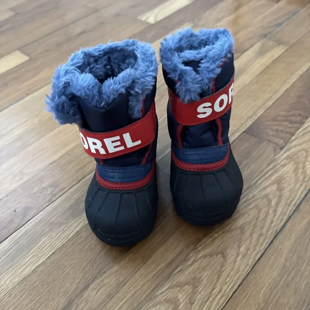 Sorel Toddler Insulated Snow Boots Black/ Blue Boys Size 6
